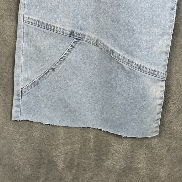 Democracy Absolution Jeans Womens 14 Blue Wide Leg Crop Raw Hem Stretch Pockets - Picture 4 of 14